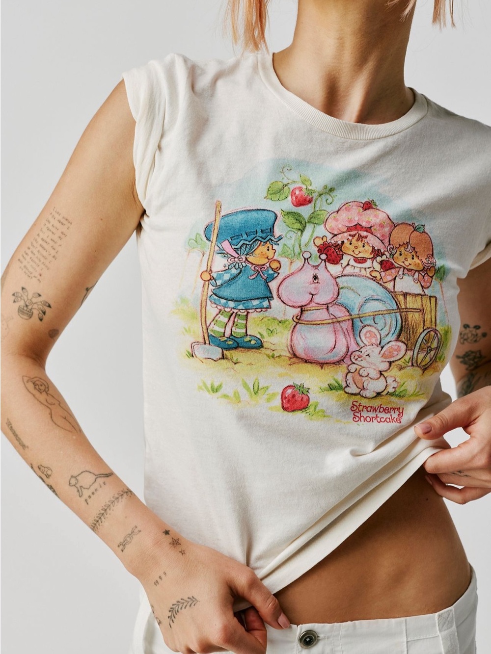 Strawberry Shortcake Recycled Distressed Baby Tee